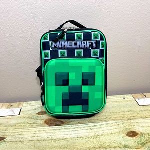 Minecraft Creeper Kids BPA-Free Insulated Lunch Tote Box w/ Bottle Pocket NWT